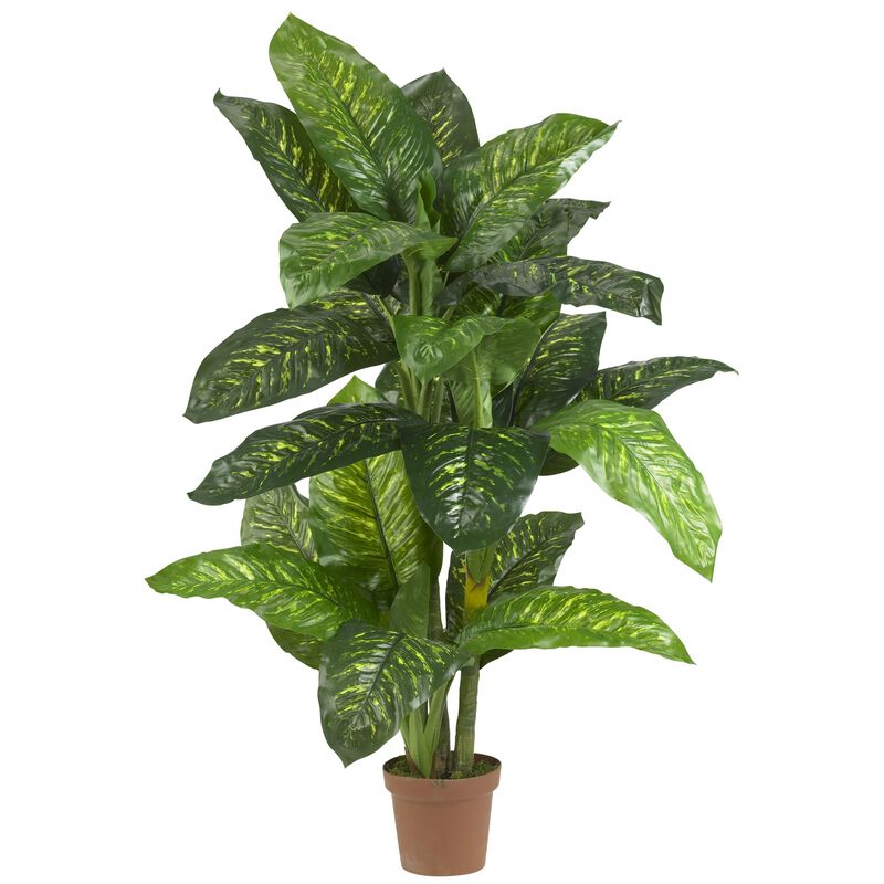 Hivvago 5' Dieffenbachia Silk Plant (Real Touch)