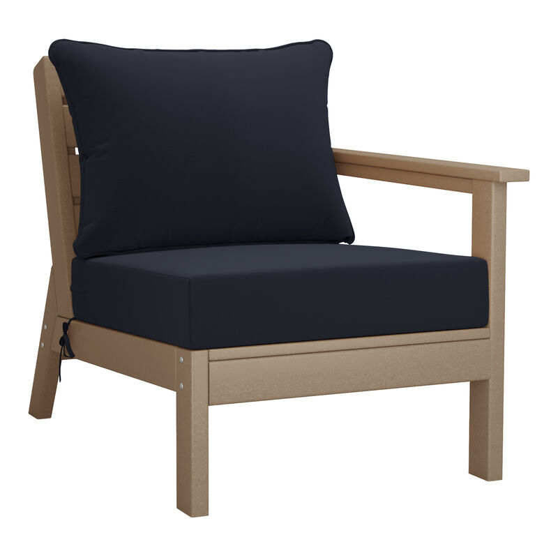WestinTrends Outdoor Patio HDPE Loveseat Sofa with Patio Cushions