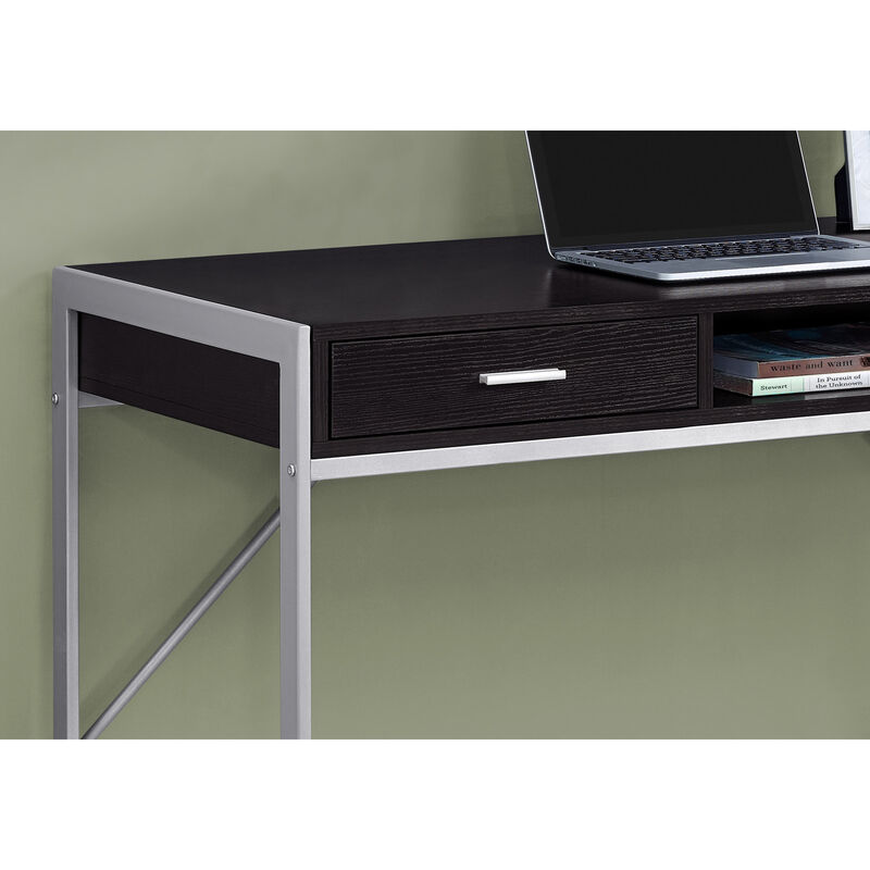 Monarch Specialties I 7366 Computer Desk, Home Office, Laptop, Storage Drawers, 48"L, Work, Metal, Laminate, Brown, Grey, Contemporary, Modern