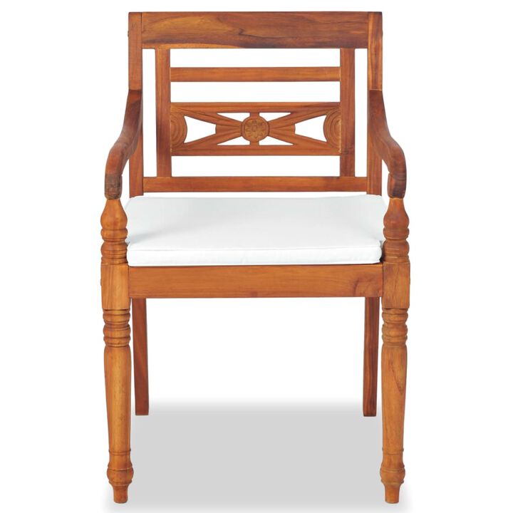 vidaXL Batavia Chairs 2 pcs with Cushions Solid Teak Wood