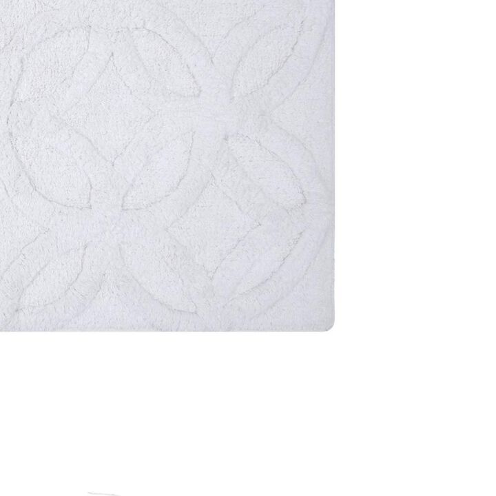 Knightsbridge Arch Bath Rug Cotton Non Skid Back - 20x30", White