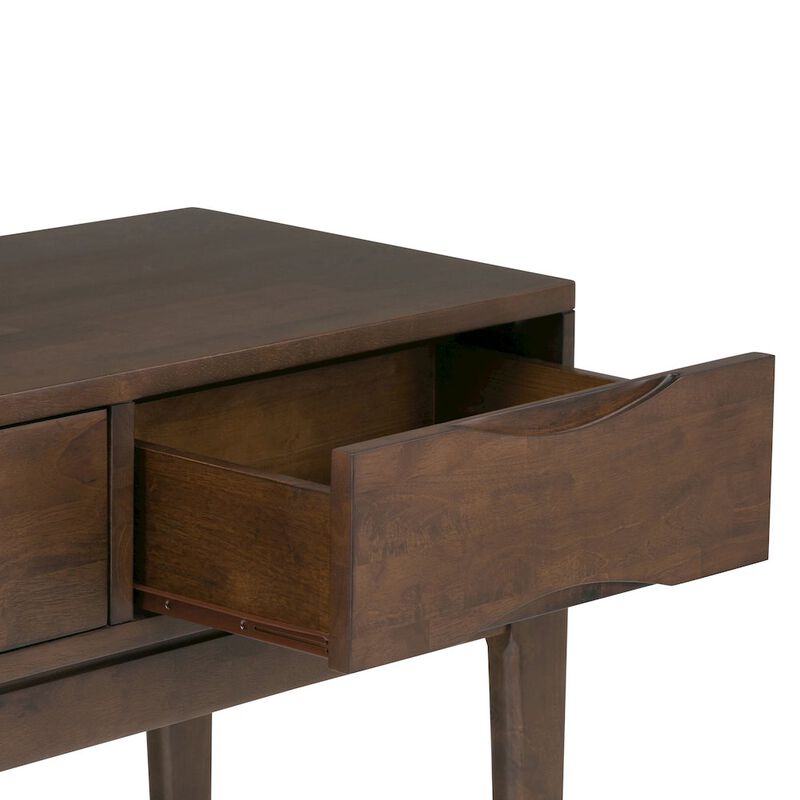 Simpli Home Harper Solid Hardwood Console Sofa Table In Walnut Brown