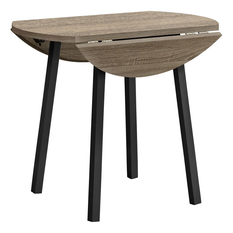 Monarch Specialties I 1003 Dining Table Set, 3pcs Set, Small, 35" Drop Leaf, Kitchen, Metal, Laminate, Brown, Black, Contemporary, Modern