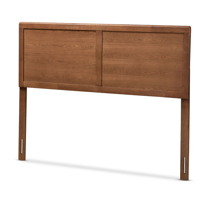 Baxton Studio Raya Mid Century Modern Walnut Brown Finished Wood Queen Size Headboard