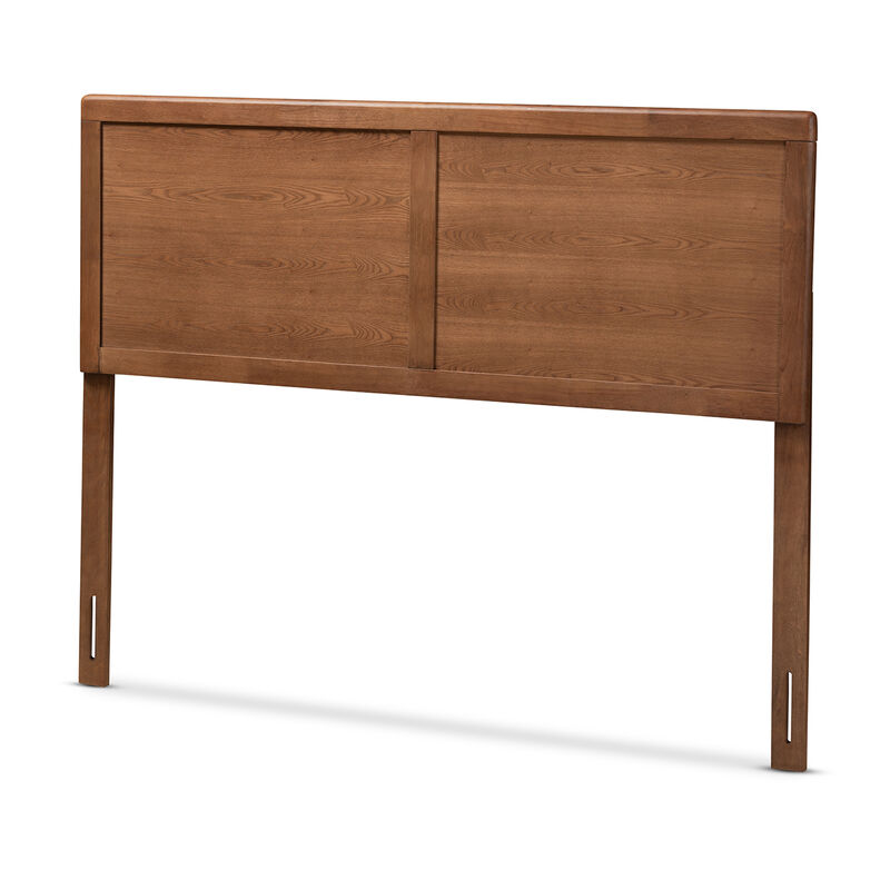 Baxton Studio Raya Mid Century Modern Walnut Brown Finished Wood Queen Size Headboard