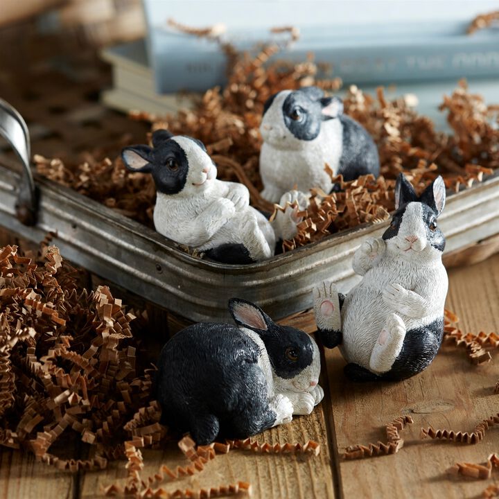 Set of 16 Faux Finished Rabbit Easter Tabletop Figurines 3.5"