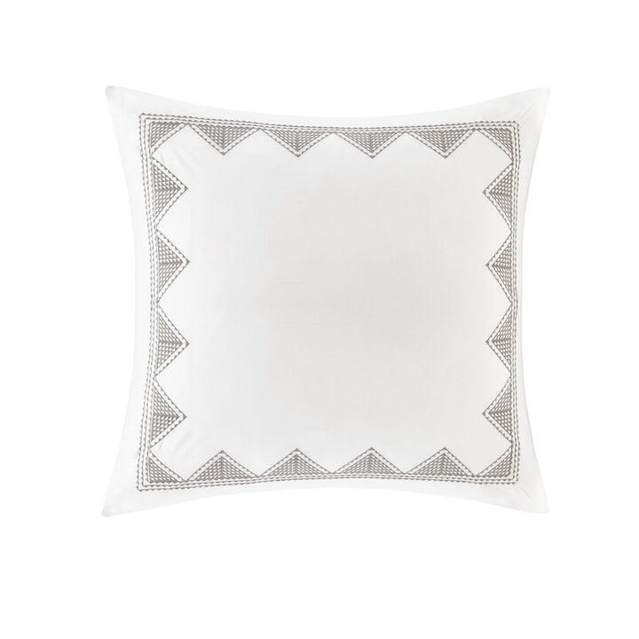 Gracie Mills Leo Geometric Embroidered Cotton Euro Sham