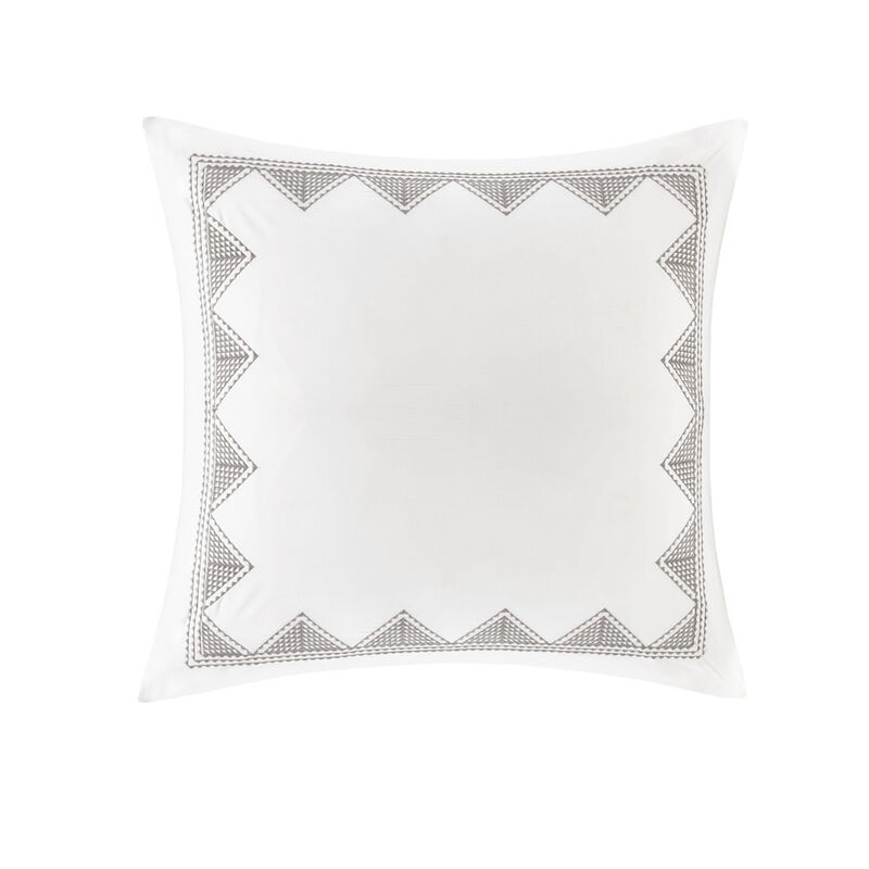 Gracie Mills Leo Geometric Embroidered Cotton Euro Sham