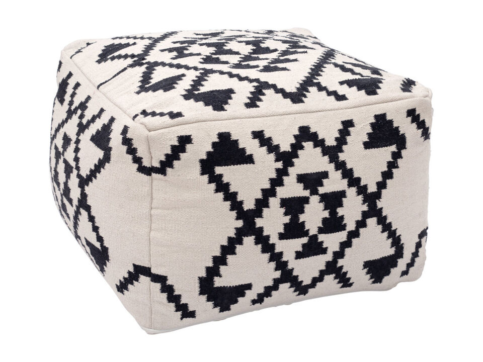 Lizardo Ottoman Beige & Black