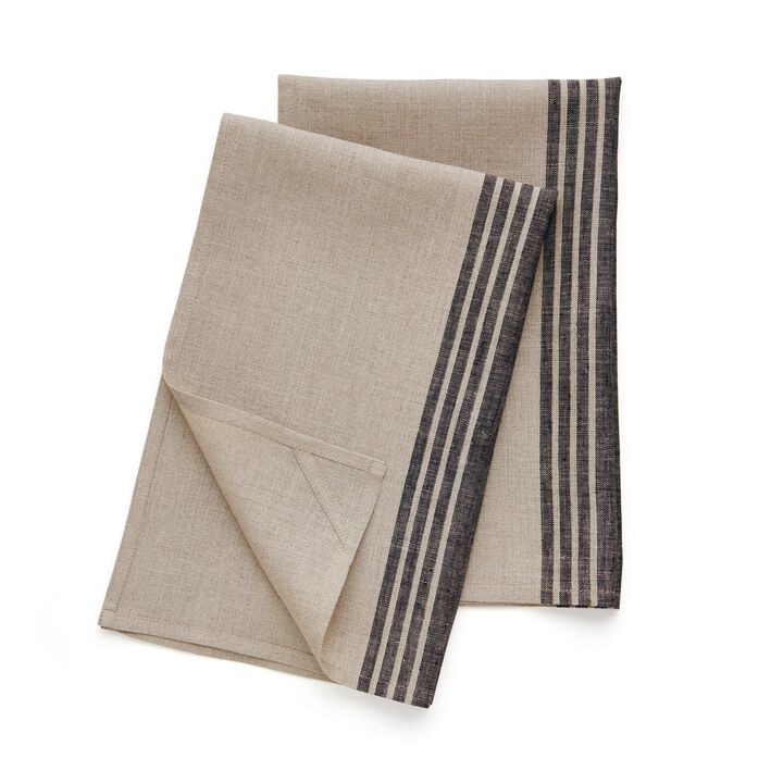 Solino Home 100% Pure Linen Kitchen Towels Set of 2 - 17 x 26 Inch | Farmhouse