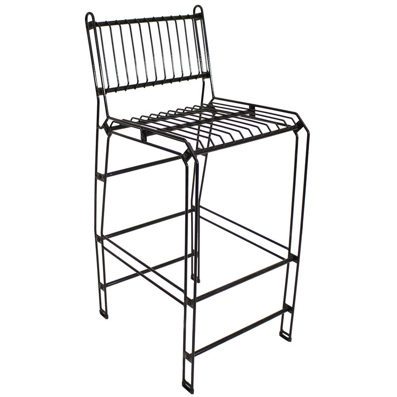 Sunnydaze Steel Wire Indoor and Outdoor Bar Chair - Black