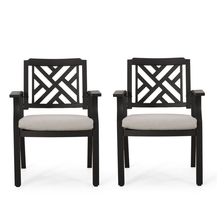 Merax 2 Pcs Outdoor Dining Chairs with Cushion