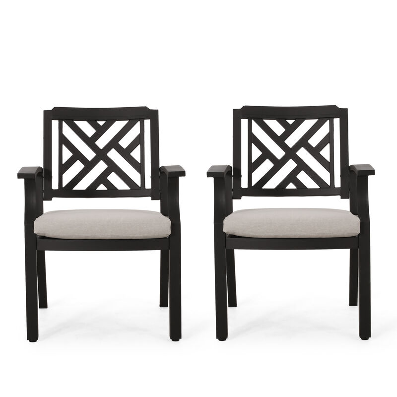 Merax 2 Pcs Outdoor Dining Chairs with Cushion