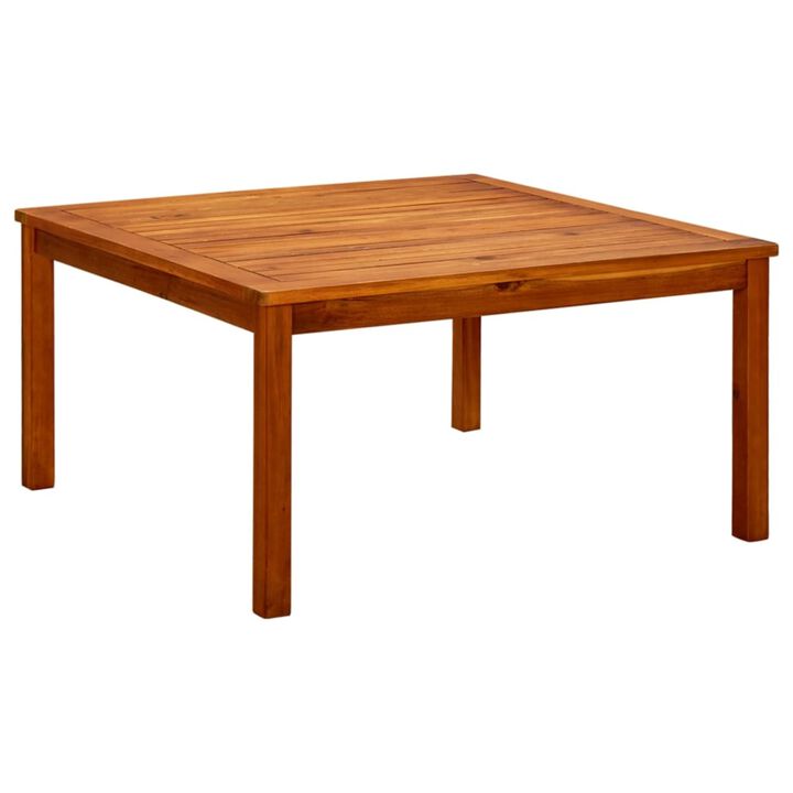vidaXL and Practical Square-Sized Outdoor Patio Coffee Table with Natural Oil Finish, Durable Weather-Resistant Solid Acacia Wood, DIY Assembly Required