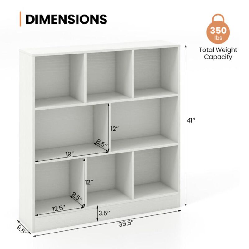 Hivvago 41 Inches 8-Cube Freestanding Bookcase for Kids