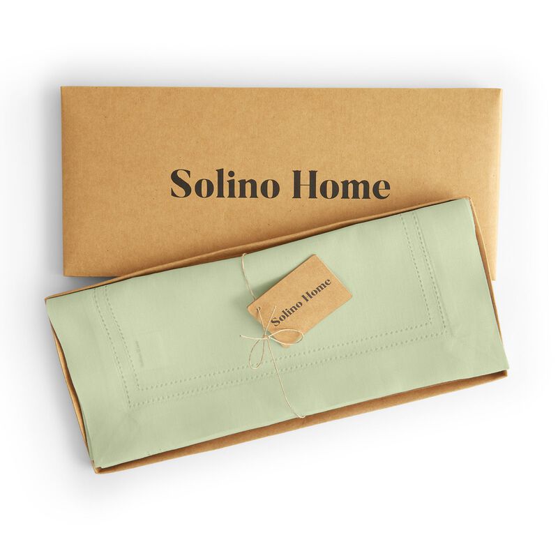 Solino Home 100% Pure Linen Table Runner | Linen Double Hemstitch