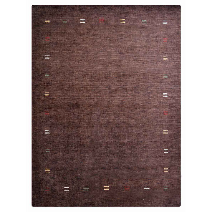 RUGSOTIC CARPETS HAND KNOTTED LOOM WOOL ECO-FRIENDLY AREA RUGS  - 10'x13', Rectangle, Brown Color, Contemporary Modern Design, High Pile Thick Handmade Anti Skid Rugs for Living Room (L00104)