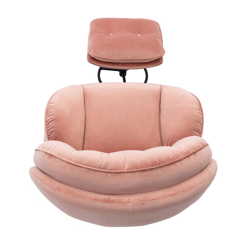 Accent Chair TV Chair Living Room Chair Pink Sofa With Ottoman