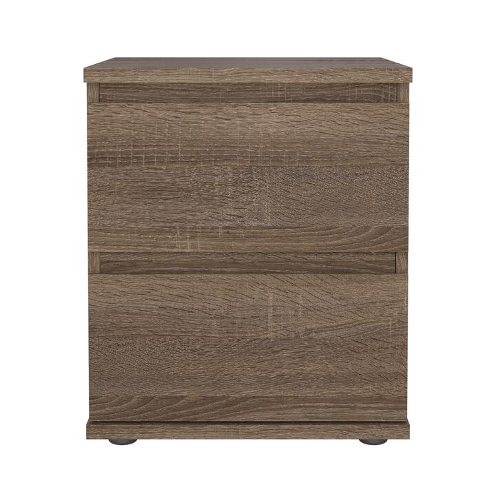 Tvilum Aurora 2 Drawer Nightstand, Truffle Oak