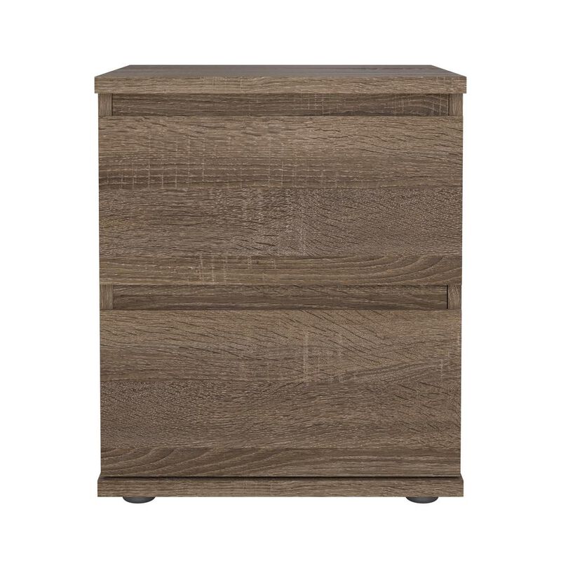 Tvilum Aurora 2 Drawer Nightstand, Truffle Oak