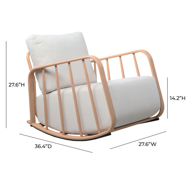 Violette Mint Green and Cream Outdoor Rocking Chair