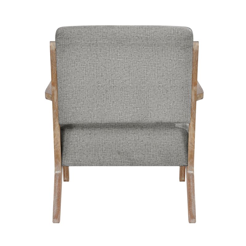 Edra 33 Inch Accent Armchair, Wood Frame, Light Gray Polyester Cushions - Benzara