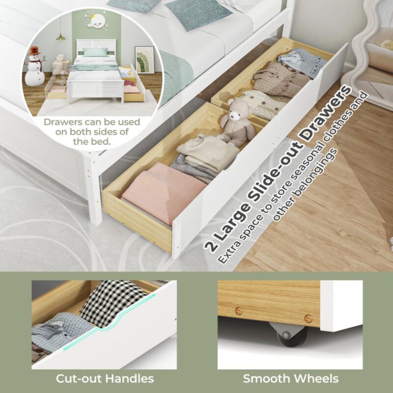 Hivvago Twin Size Bed Frame with Storage Drawers