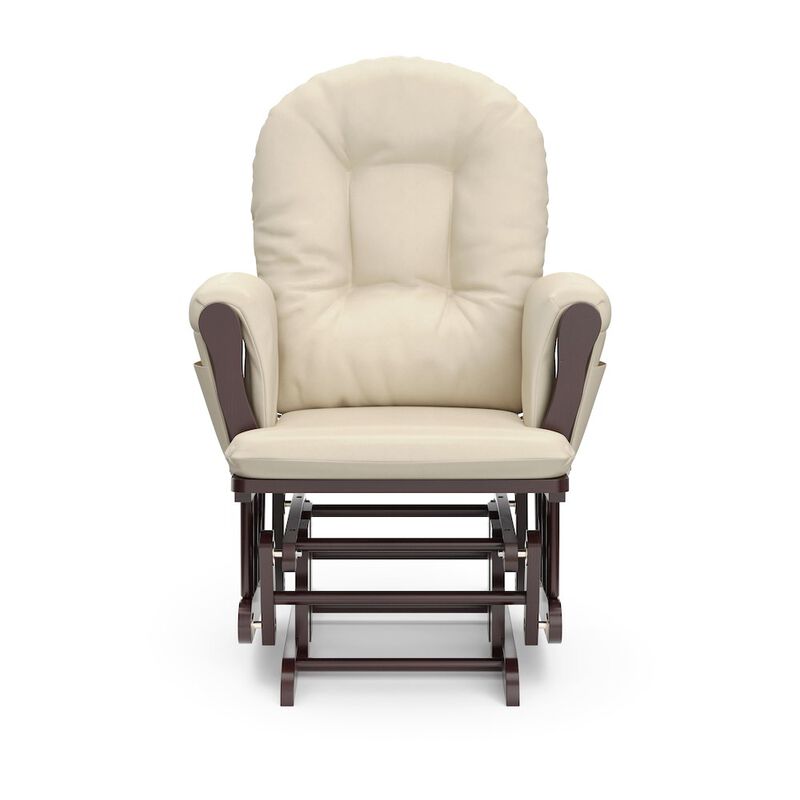 Storkcraft Hoop Glider and Ottoman - Espresso with Beige