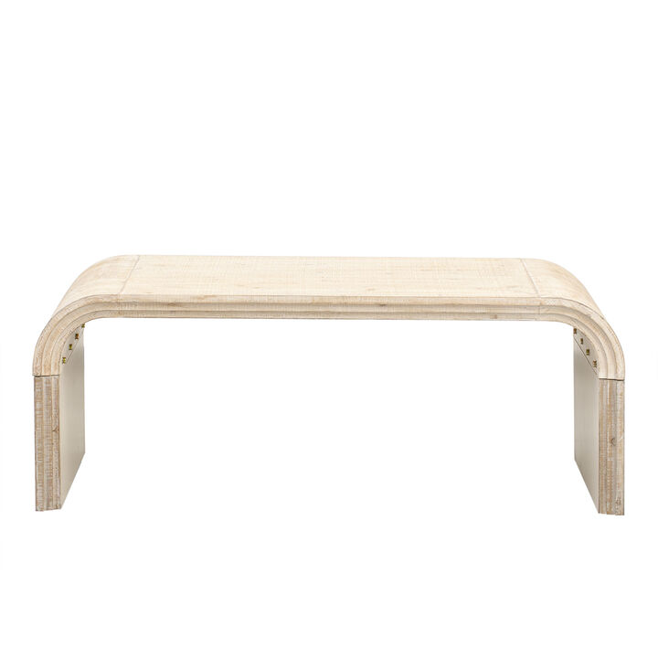 Merax Minimalist Coffee Table with Curved Edge