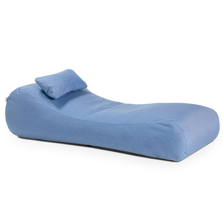 Arlo Outdoor Bean Bag Sun Lounger - Pool and Patio Chaise Bean Bag Lounger, Petal