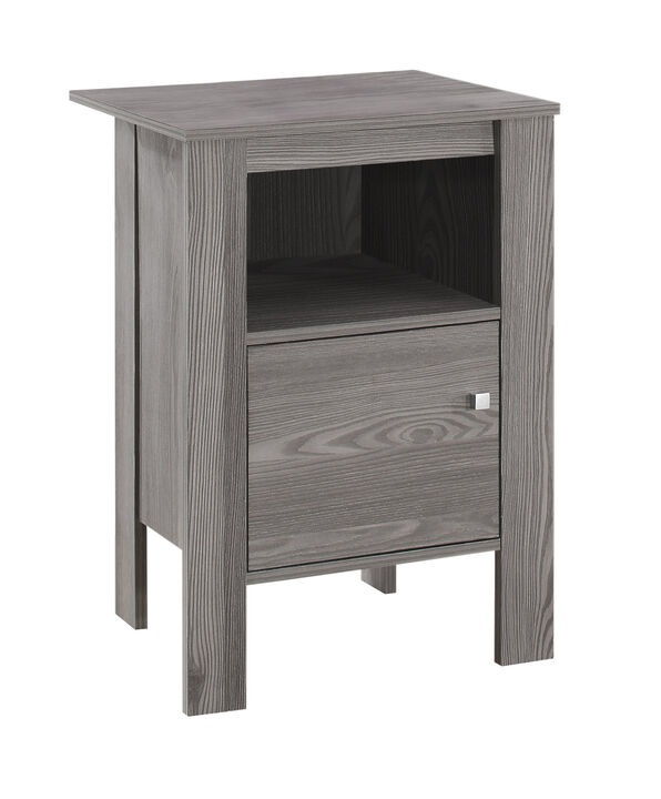 Monarch Specialties I 2138 Accent Table, Side, End, Nightstand, Lamp, Storage, Living Room, Bedroom, Laminate, Grey, Transitional
