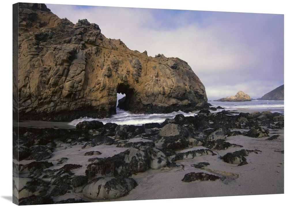 Sea arch at Pfeiffer Beach, Big Sur, California-Canvas Art-40x30