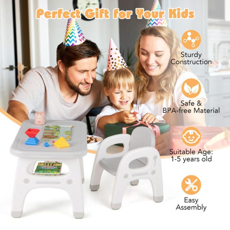 Hivvago Kids Activity Table and Chair Set with Montessori Toys for Preschool and Kindergarten