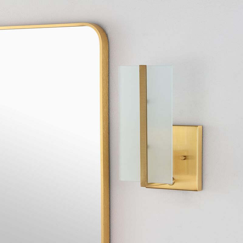 Mila 1-Light Modern Coastal Iron/Glass LED Sconce