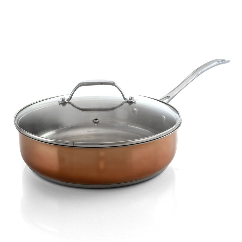 Oster Carabello 9 Piece Stainless Steel Cookware Combo Set in Copper