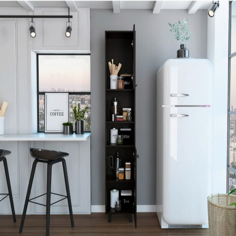Pantry Cabinet Almada, Kitchen, Black