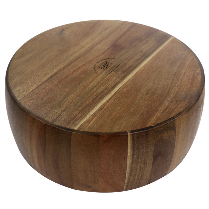 Gibson Elite 3 Piece Acacia Wood Salad Bowl and Spoon Set in Brown