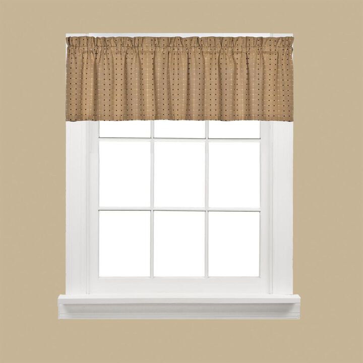 Saturday Knight Ltd Hopscotch Collection High Quality Stylish Versatile And Modern Window Valance - 58x13", Tan