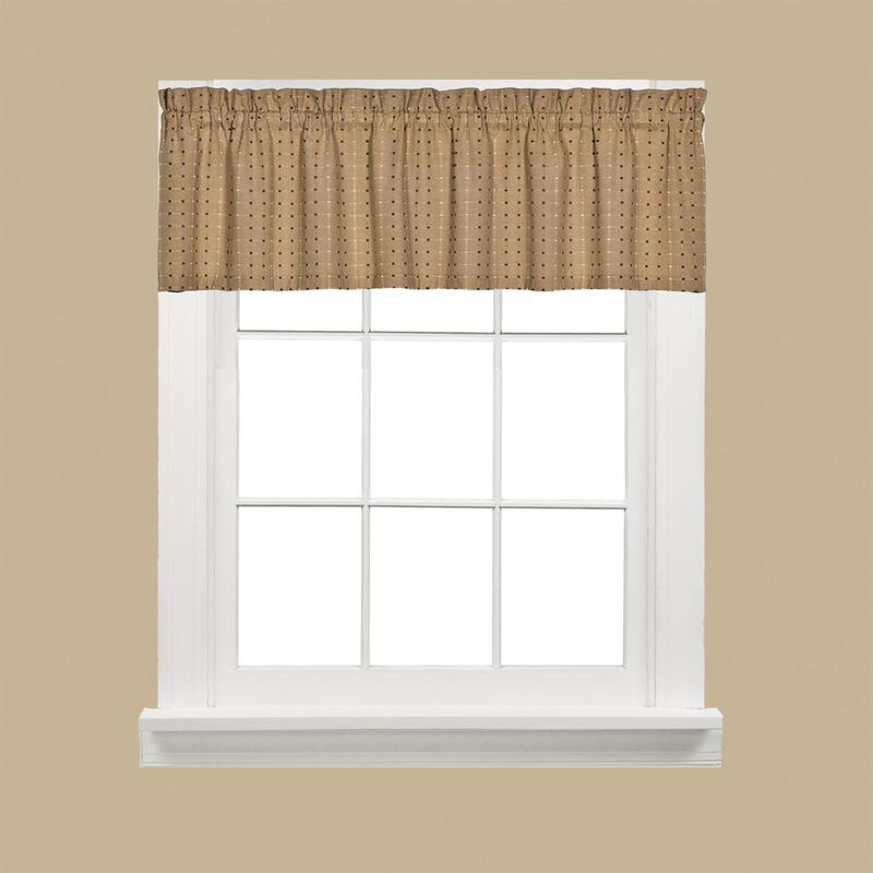 Saturday Knight Ltd Hopscotch Collection High Quality Stylish Versatile And Modern Window Valance - 58x13", Tan
