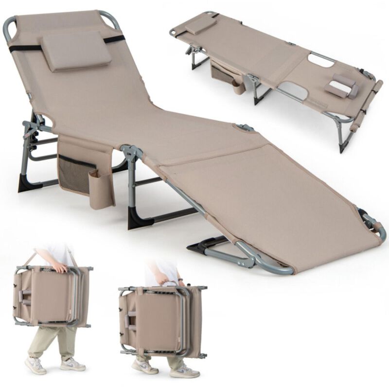 Hivvago 5-position Outdoor Folding Chaise Lounge Chair
