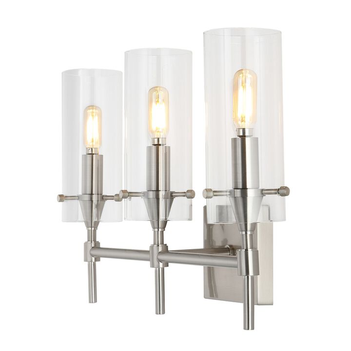 Cato Bohemian Farmhouse Iron/Glass LED Vanity