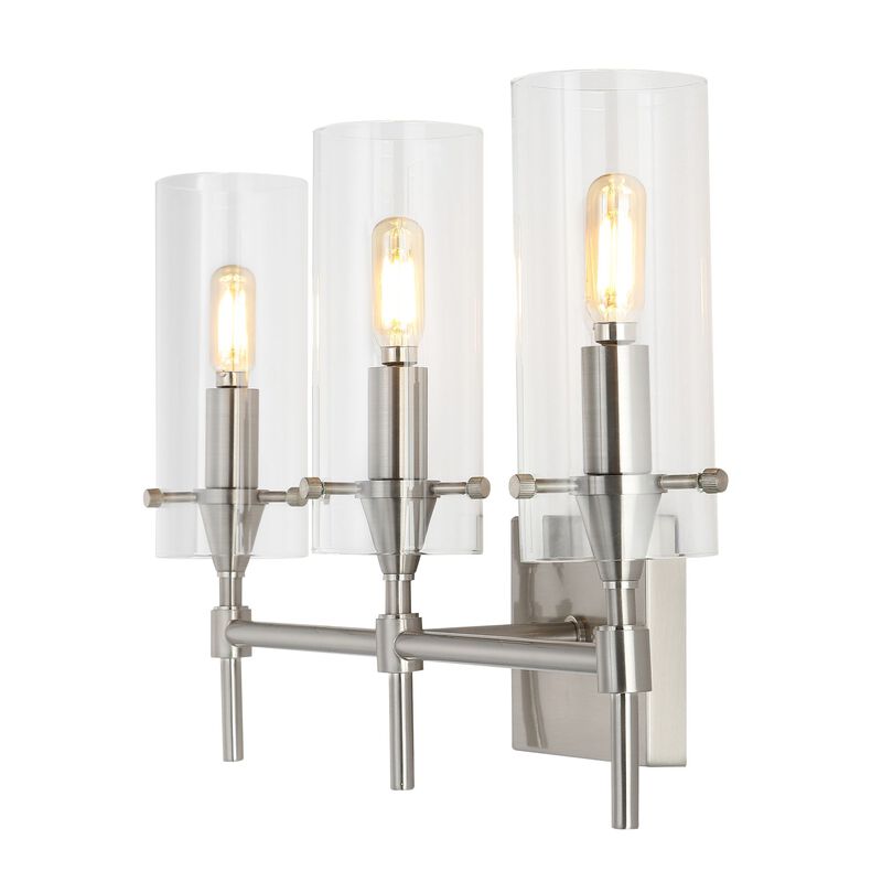 Cato Bohemian Farmhouse Iron/Glass LED Vanity