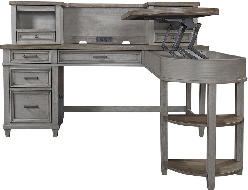 Caraway Pedestal Desk with Return
