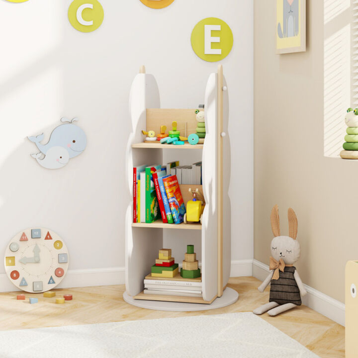 360° Kid's Rotating Bookshelf Toy Storage Organizer with 5 Shelves