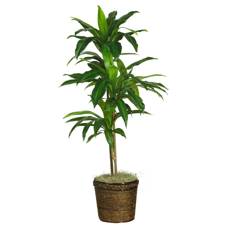 Hivvago 48" Dracaena w/Basket Silk Plant (Real Touch)