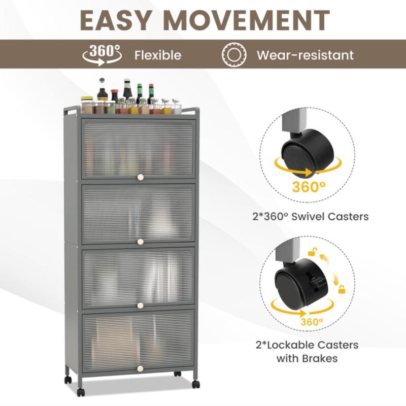 Hivvago 5-Tier Kitchen Baker's Rack with Flip-up PC Doors