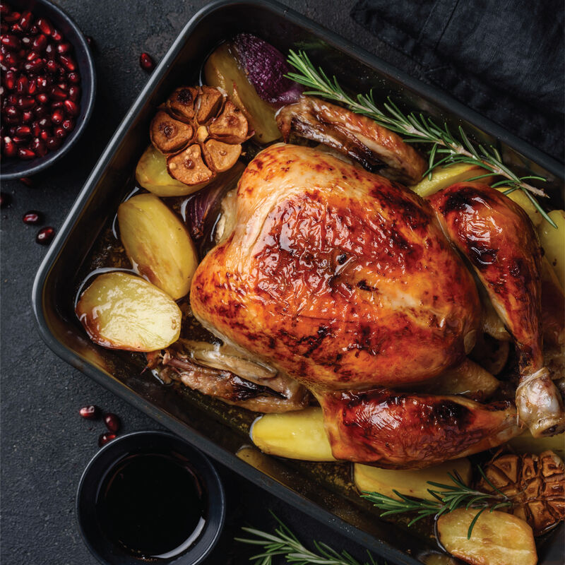 Baker's Secret Roaster Pan 13.6", Double Layer Non-stick Coating, Dark Gray Advanced Collection Carbon Steel