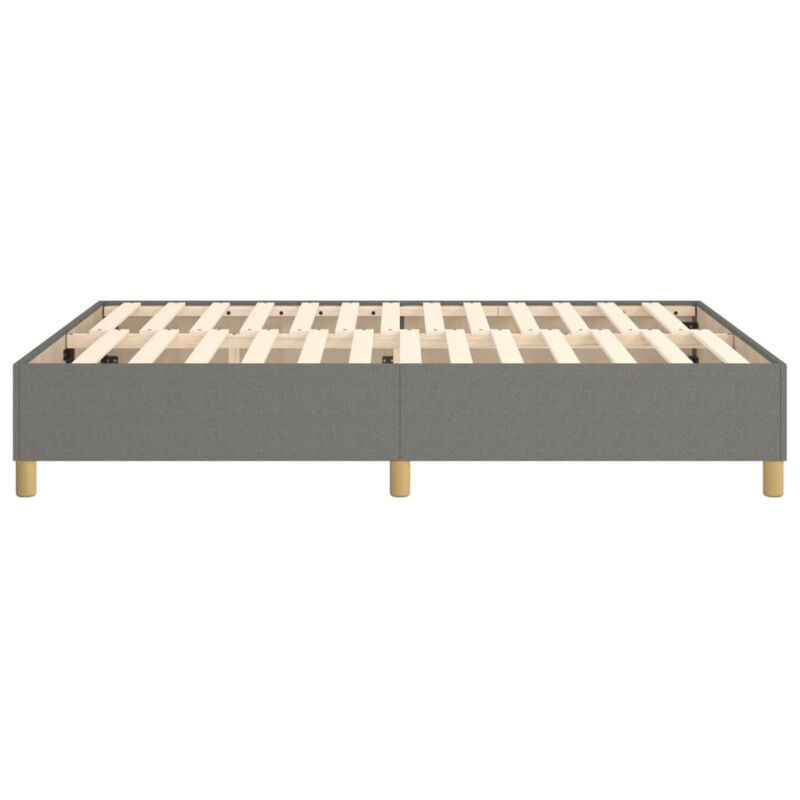 vidaXL Box Spring Bed Frame Dark Gray 59.8"x79.9" Queen Fabric