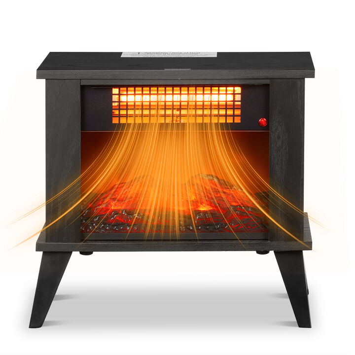 1000W Portable Electric Fireplace Stove with Overheat Protection for Home and Office