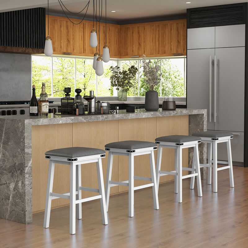 Set of 2 24/30 Inch Dining Bar Stool with Acacia Wood Frame-30 inches